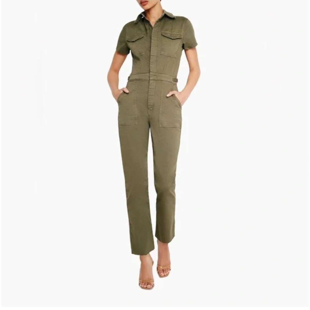 Good American Fit For Success Utility Jumpsuit Olive Green